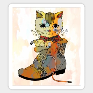 kitten in boot Sticker